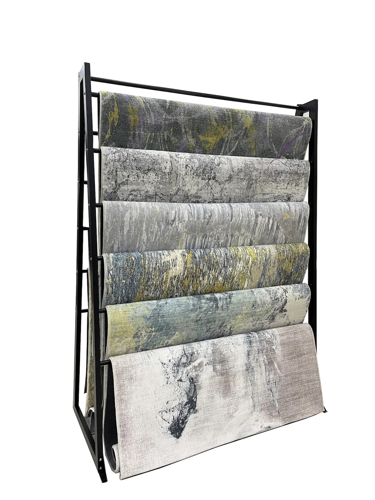 hanging vertical rug rack, like a ladder